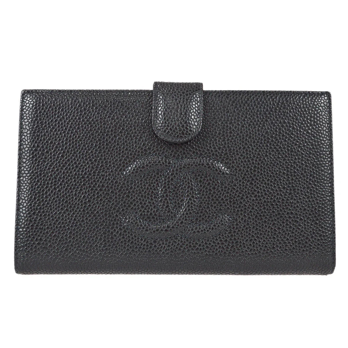 Chanel 2003-2004 Long Wallet Black Caviar