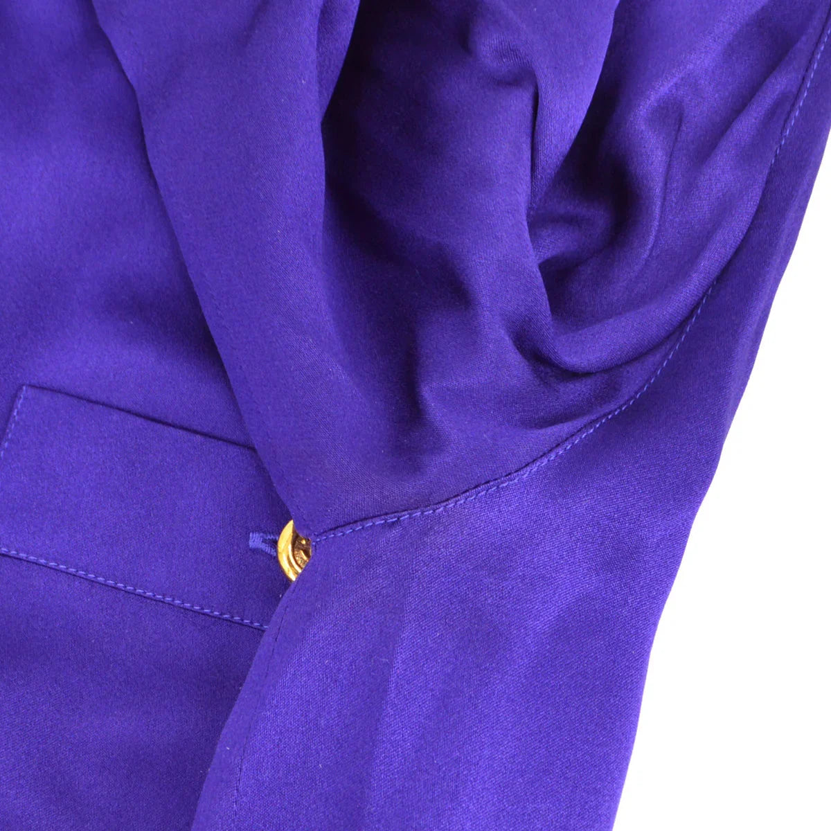 Chanel 1991 logo-buttons collarless silk shirt #38
