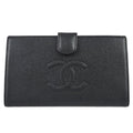 Chanel 2006-2008 Black Caviar Timeless Long Wallet