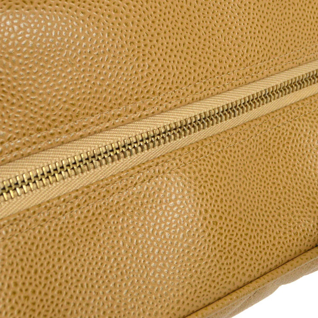 Chanel 2003-2004 Bowling Bag 37 Beige Caviar