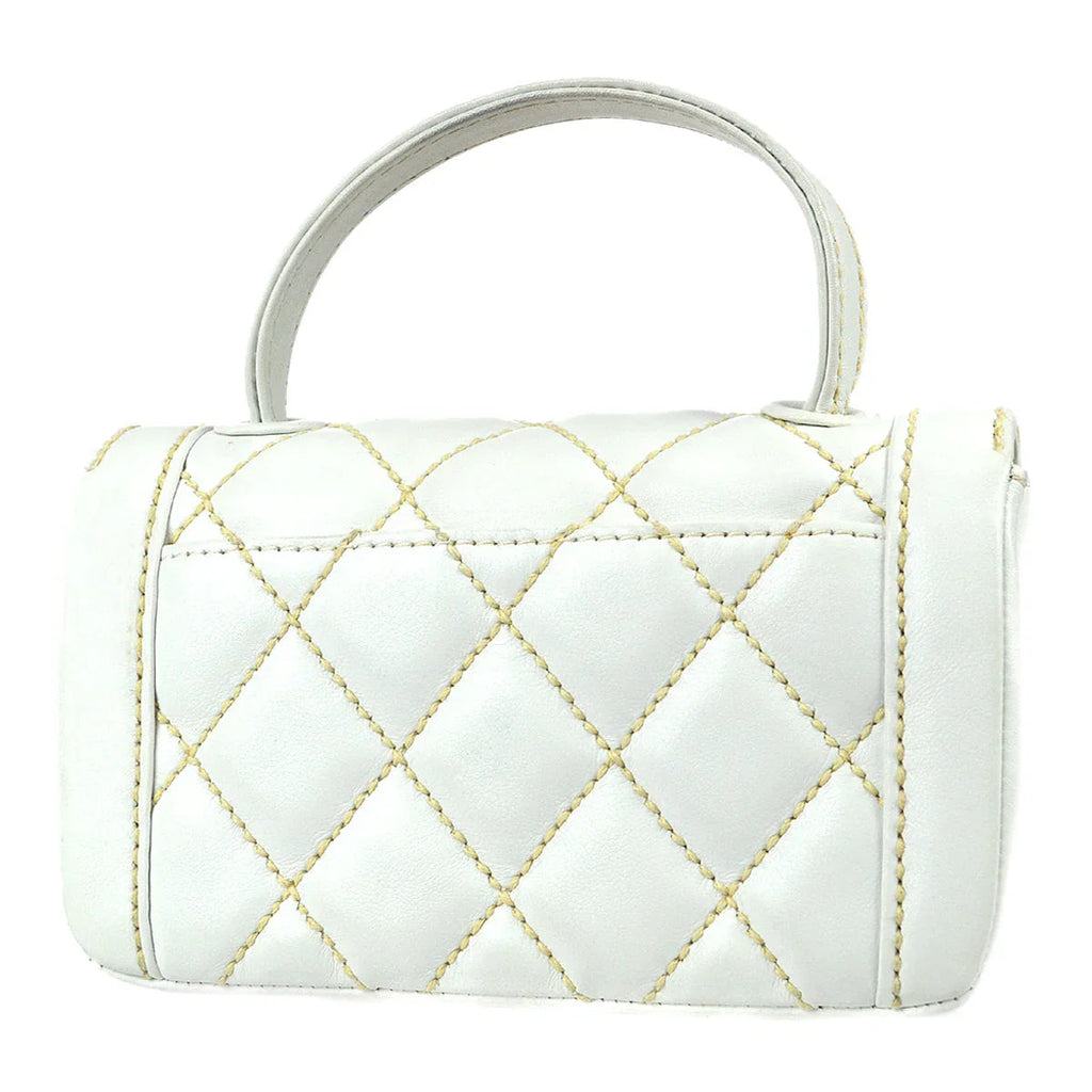 Chanel 2004-2005 * Wild Stitch Handbag White Calfskin