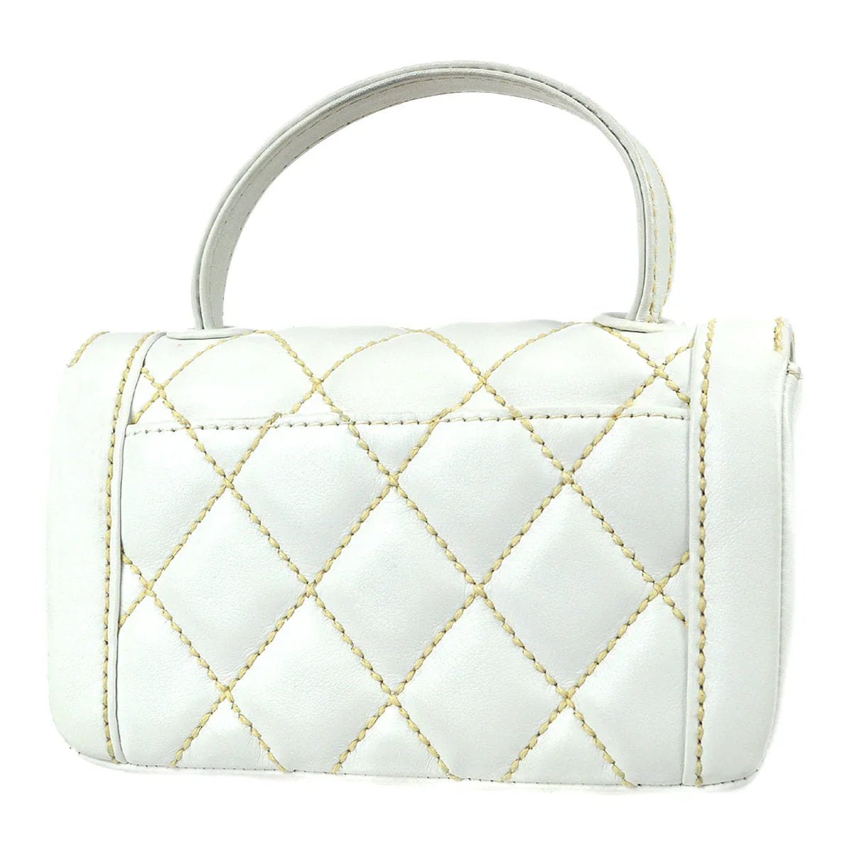 Chanel 2004-2005 * Wild Stitch Handbag White Calfskin