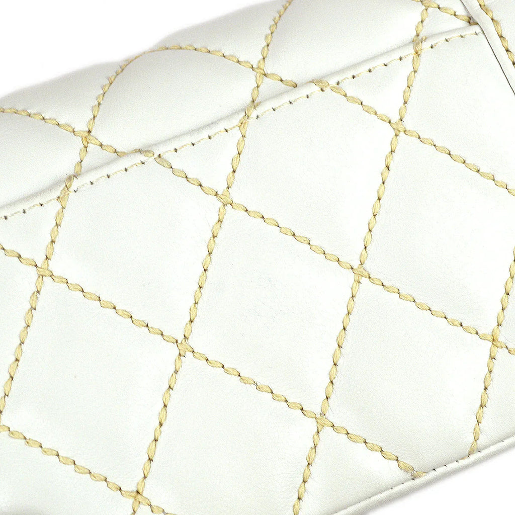 Chanel 2004-2005 * Wild Stitch Handbag White Calfskin