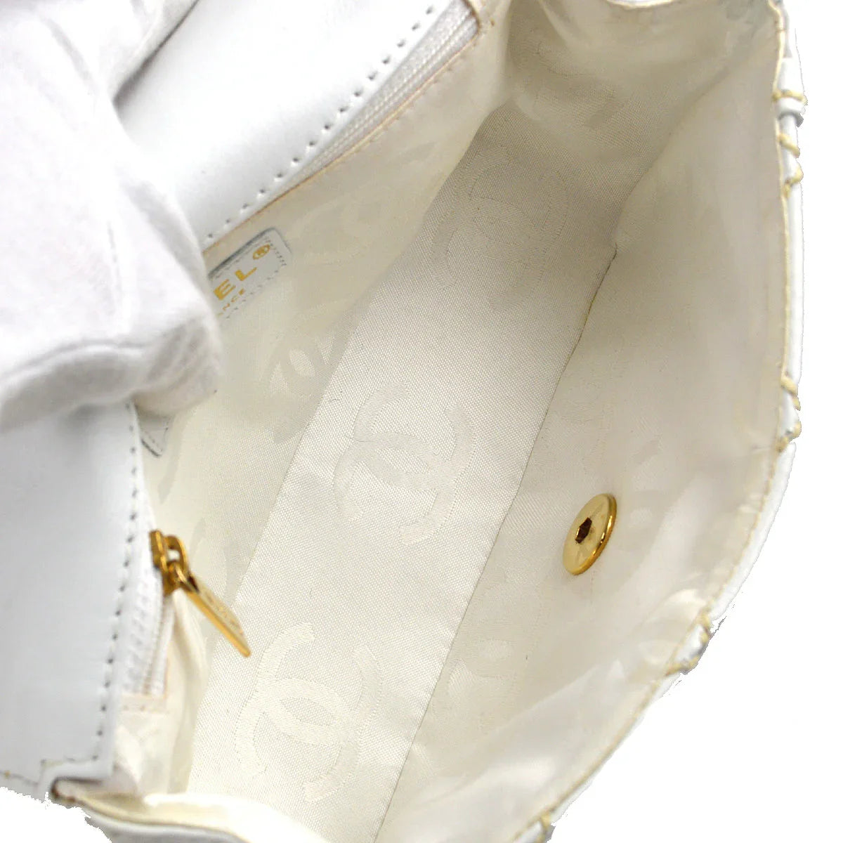 Chanel 2004-2005 * Wild Stitch Handbag White Calfskin