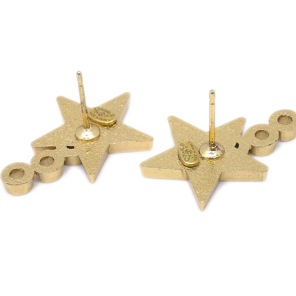 Chanel Star Piercing Earrings Gold 01P