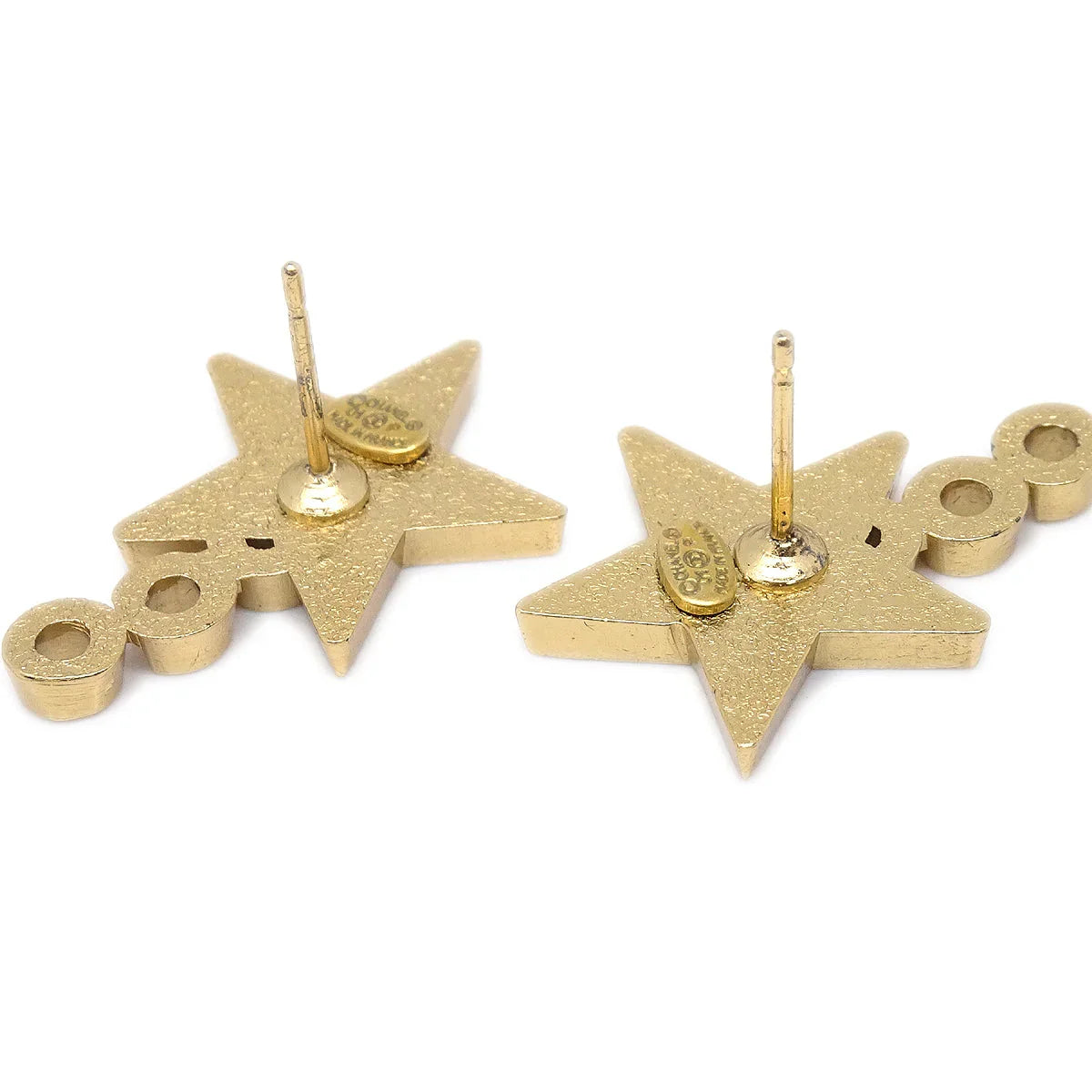 Chanel Star Piercing Earrings Gold 01P
