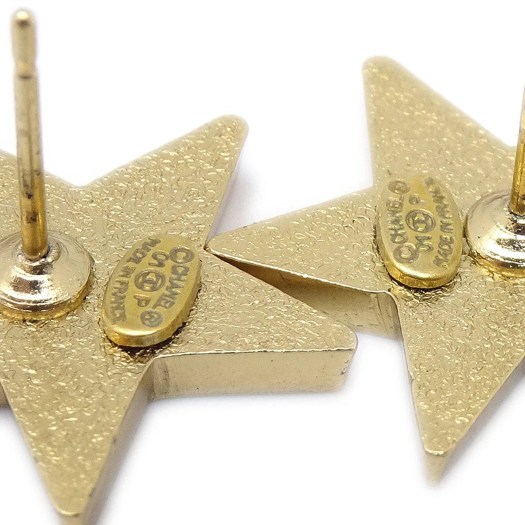 Chanel Star Piercing Earrings Gold 01P