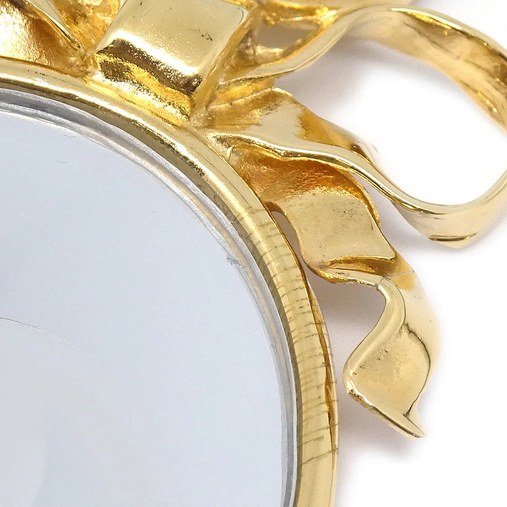 Chanel Bow Mirror Brooch Pin Gold