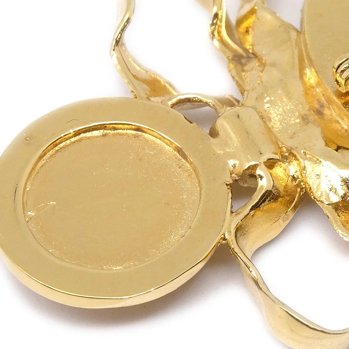 Chanel Bow Mirror Brooch Pin Gold
