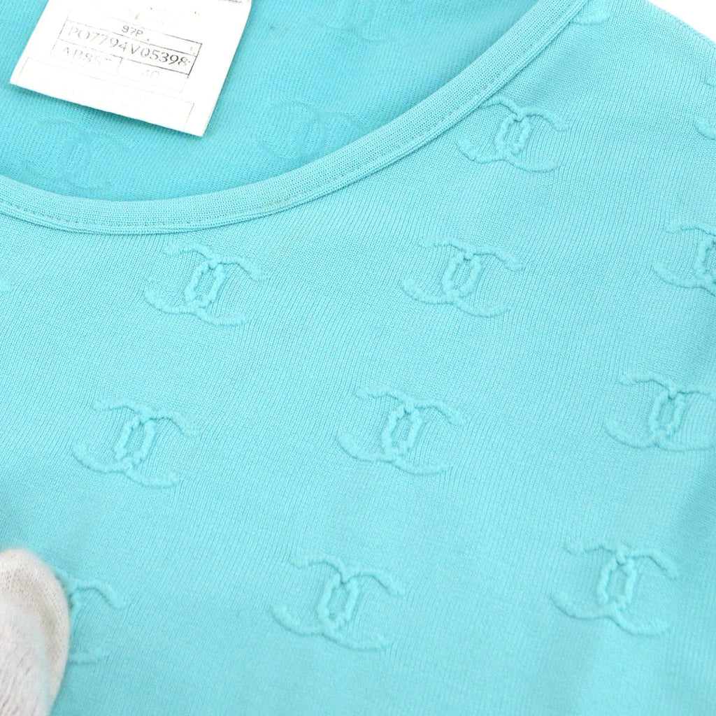 Chanel spring 1997 CC logo-embroidered cropped T-shirt #40