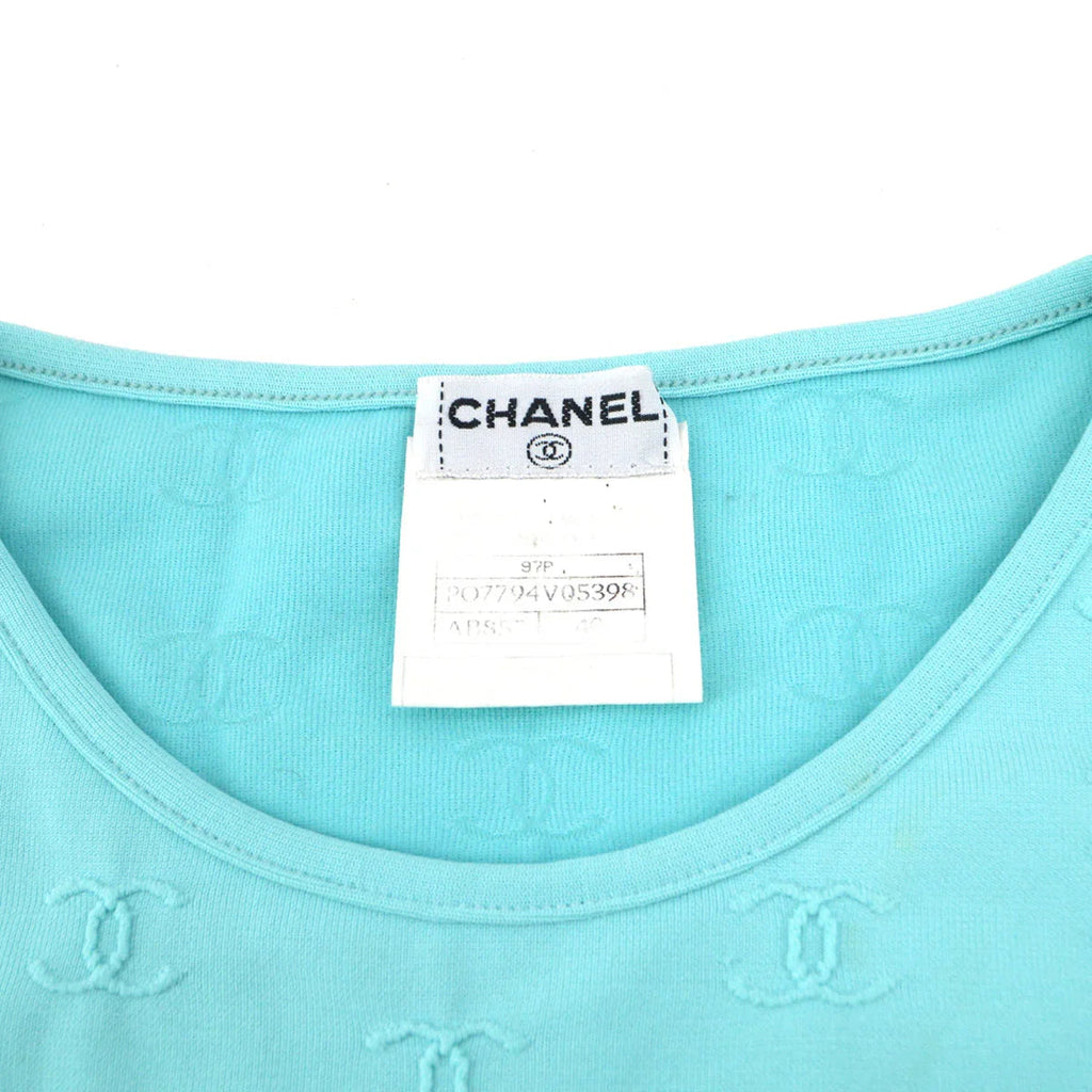 Chanel spring 1997 CC logo-embroidered cropped T-shirt #40