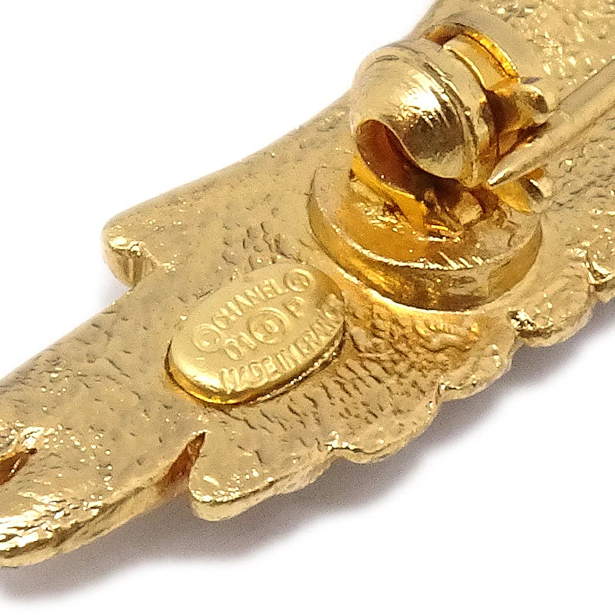Chanel Eagle Rhinestone Brooch Pin Gold 01P