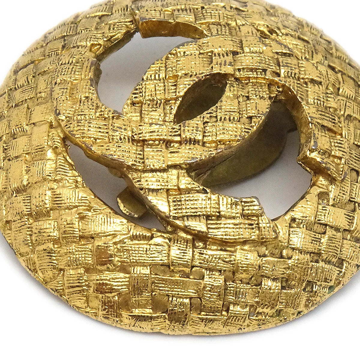 Chanel Button Earrings Gold Clip-On 29/2889
