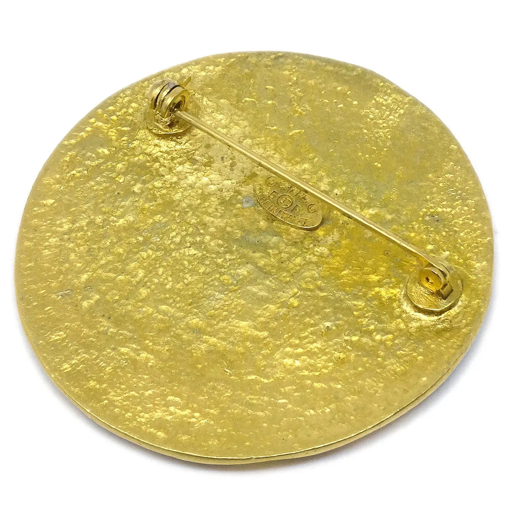 Chanel Medallion Brooch Gold 95P