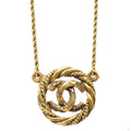 Chanel Medallion Gold Chain Pendant Necklace 3623