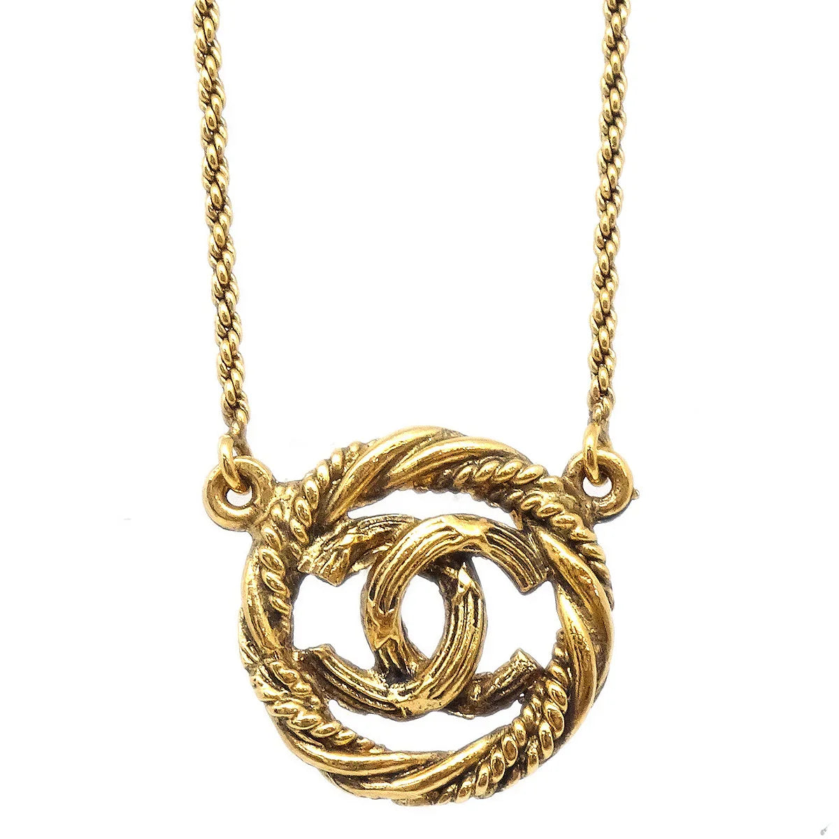 Chanel Medallion Gold Chain Pendant Necklace 3623