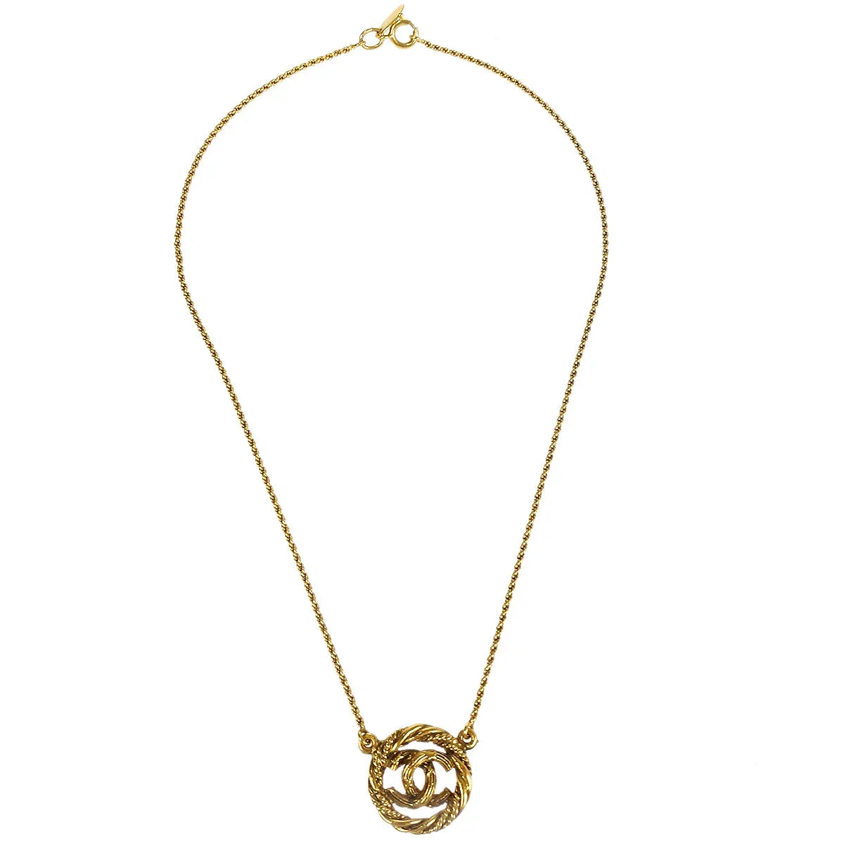 Chanel Medallion Gold Chain Pendant Necklace 3623