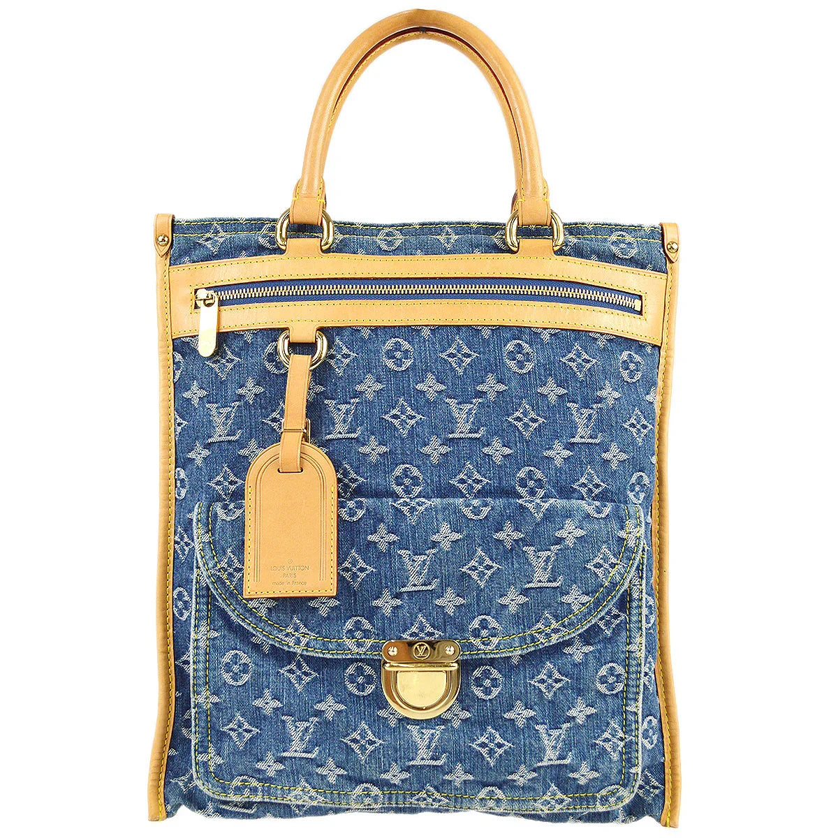 Louis Vuitton 2005 Monogram Denim Flat Shopper M95018