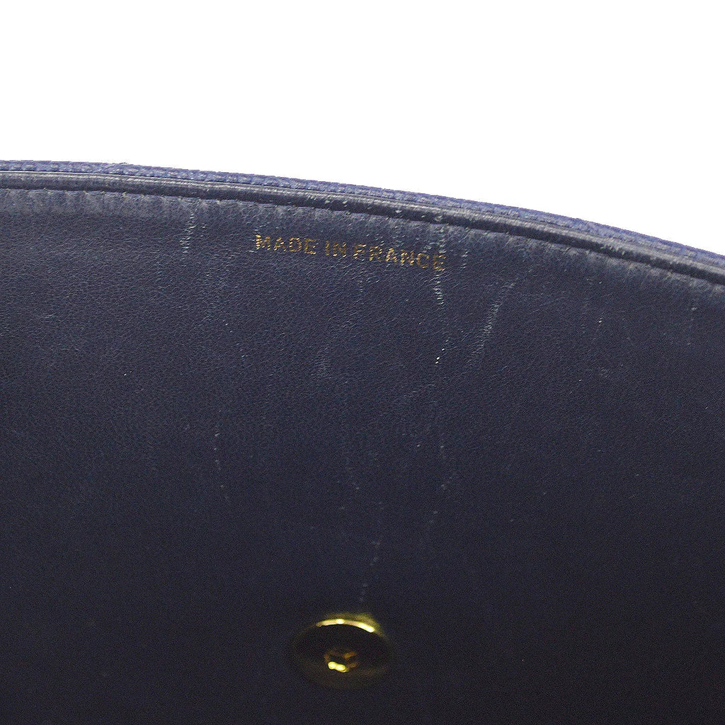 Chanel 1994-1996 Navy Caviar Jumbo Chevron Letter Flap Bag