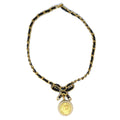 Chanel Bow Medallion Rhinestone Pendant Necklace 95P