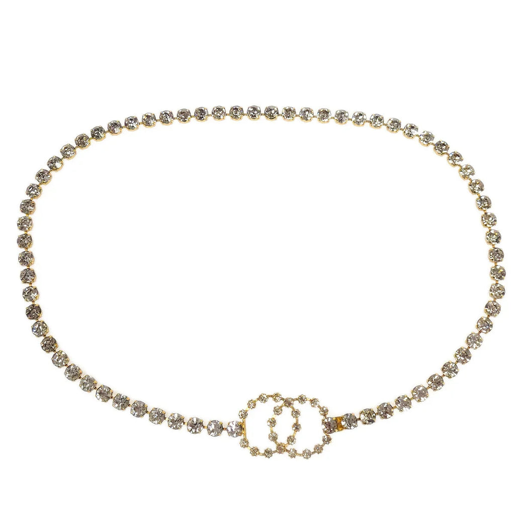 Chanel 1995 Spring Gold & Crystal CC Chain Belt