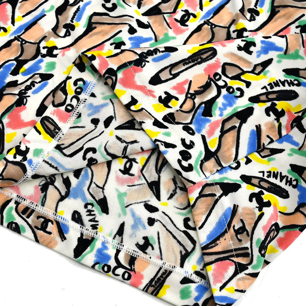 Chanel 1995 spring shoe-print cropped T-shirt #40