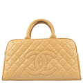 Chanel 2003-2004 Bowling Bag 37 Beige Caviar