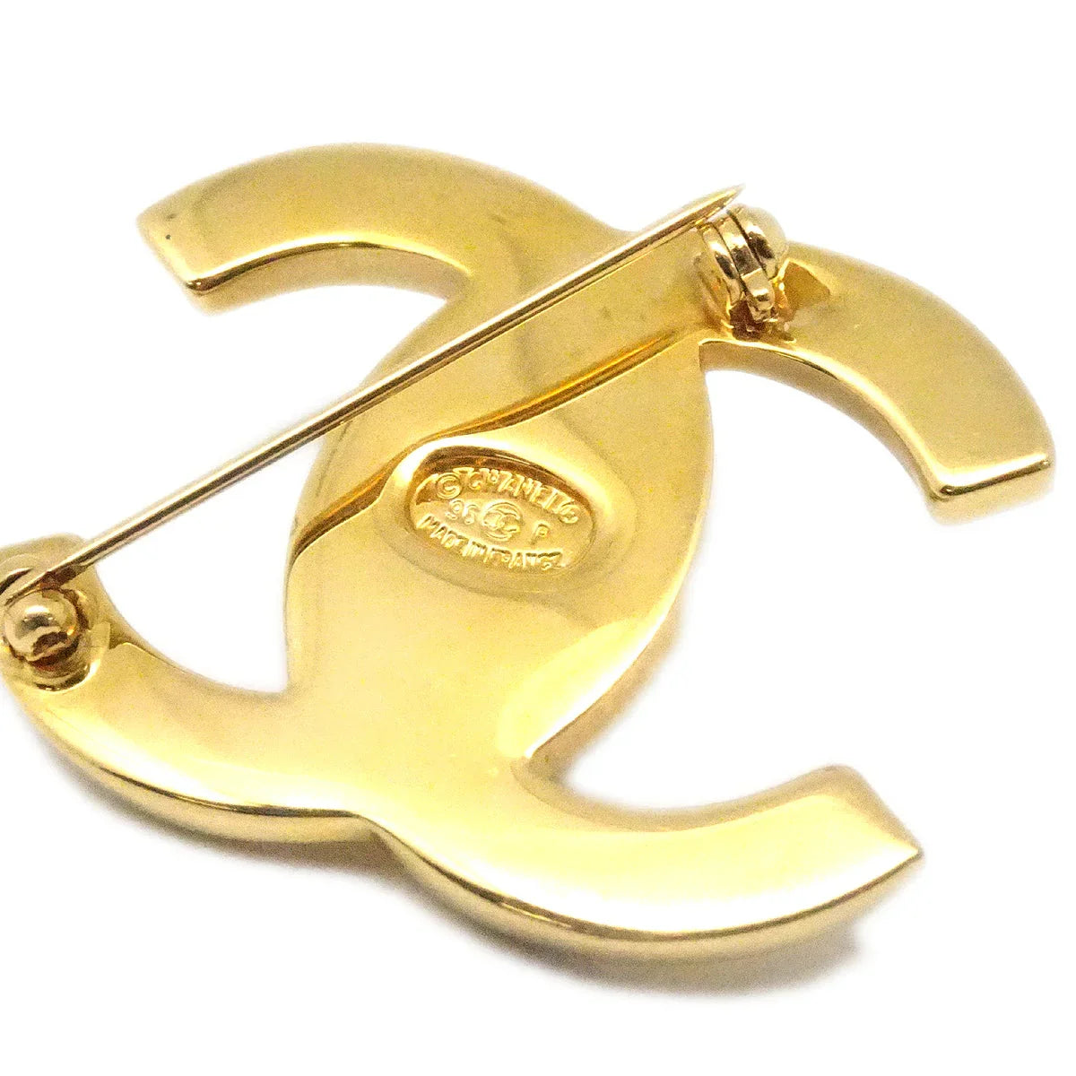 Chanel Turnlock Brooch Pin Gold 96P