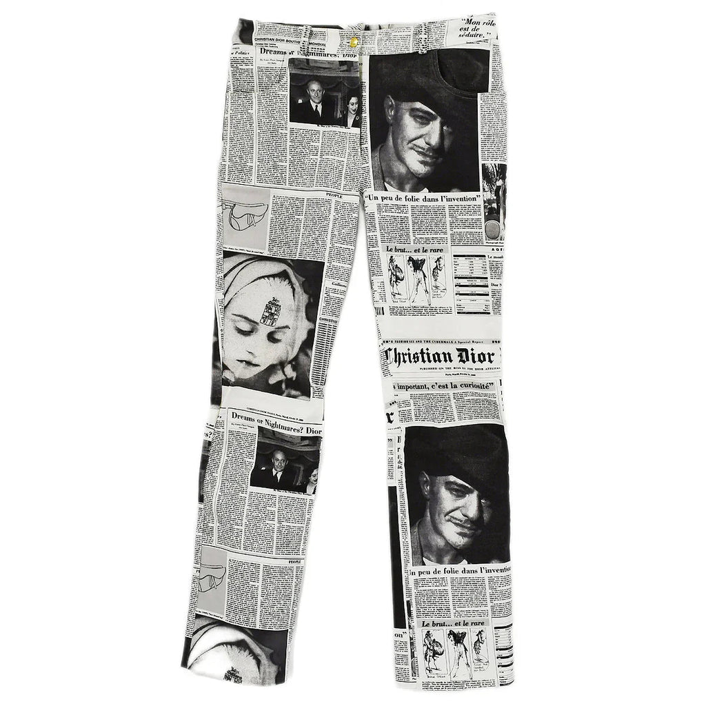 Christian Dior * Fall 2000 John Galliano Newspaper Pants #38