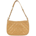 Chanel 2004-2005 Beige Caviar Shoulder Bag