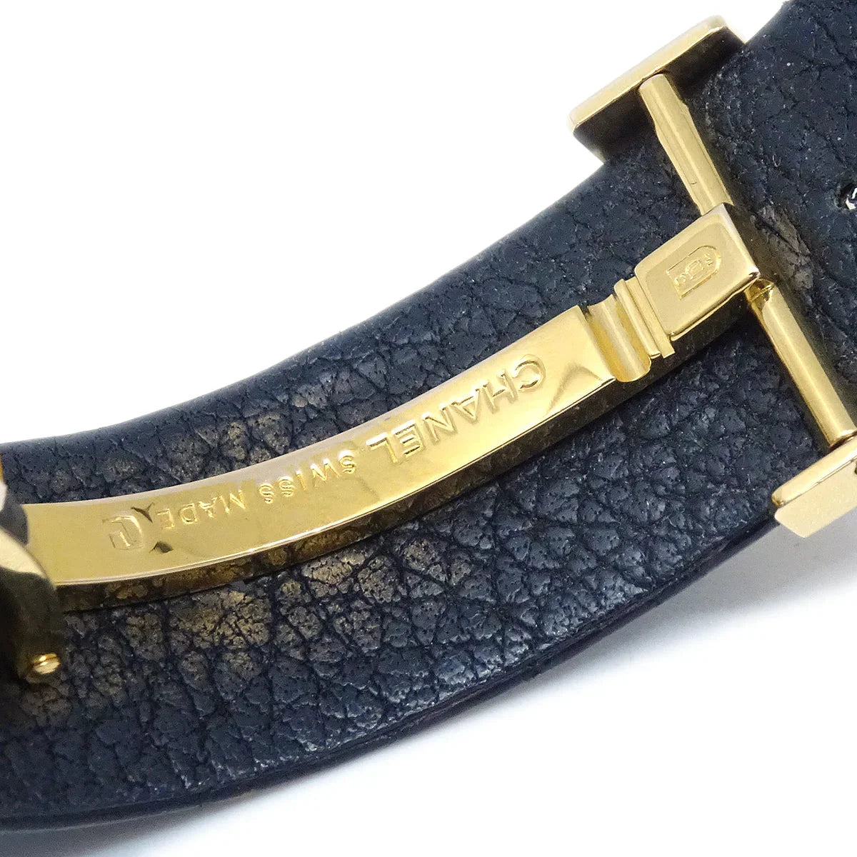 Chanel Matelasse Watch 18KYG Black Alligator