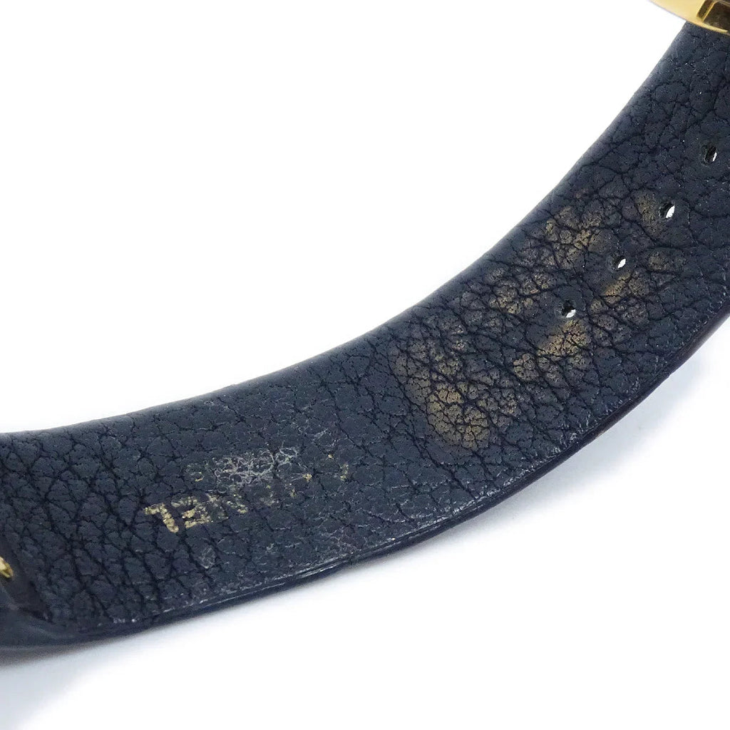 Chanel Matelasse Watch 18KYG Black Alligator