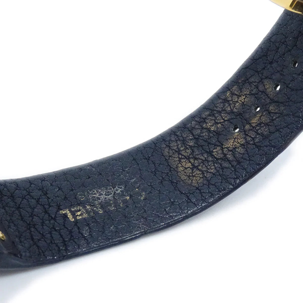 Chanel Matelasse Watch 18KYG Black Alligator