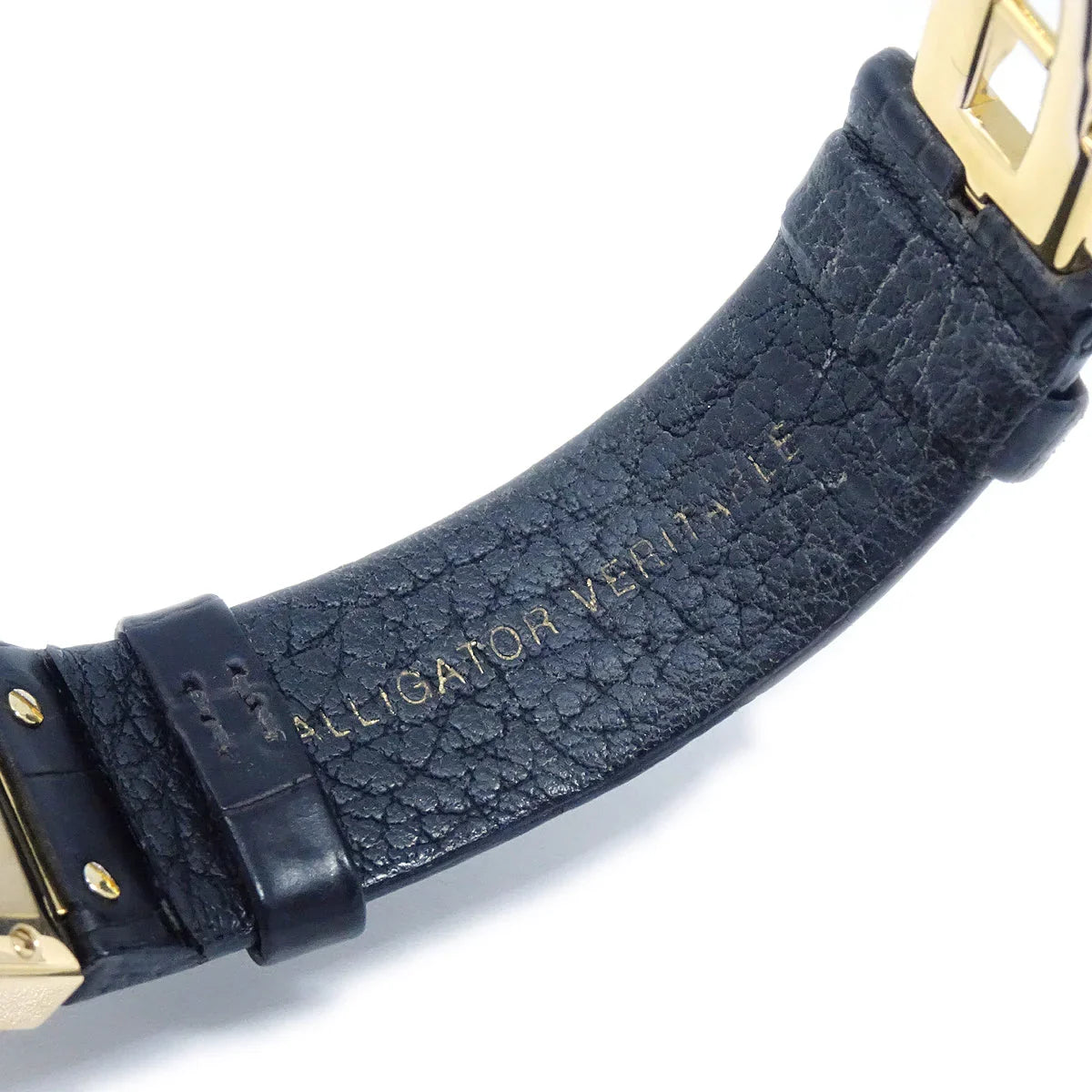 Chanel Matelasse Watch 18KYG Black Alligator