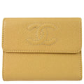 Chanel 2000-2001 Trifold Wallet Beige Caviar