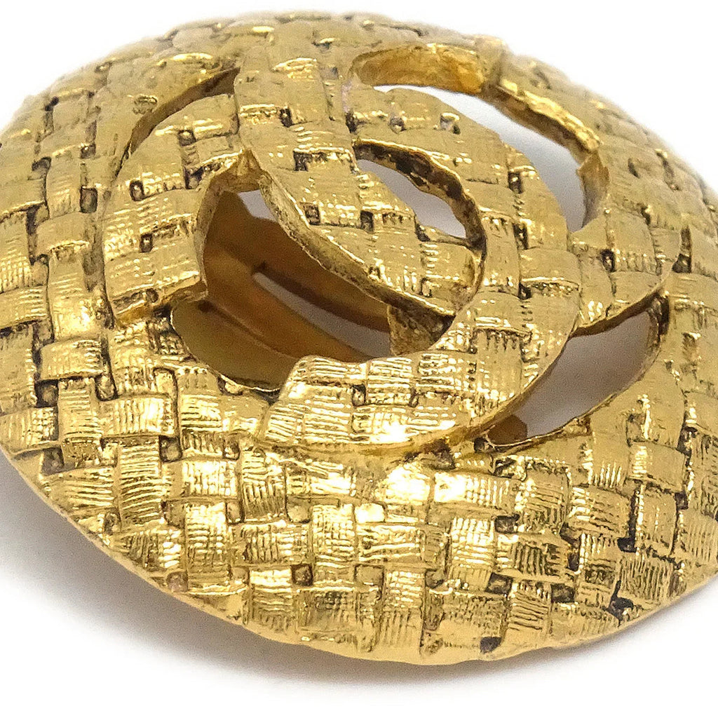 Chanel Button Earrings Clip-On Gold 29/2889