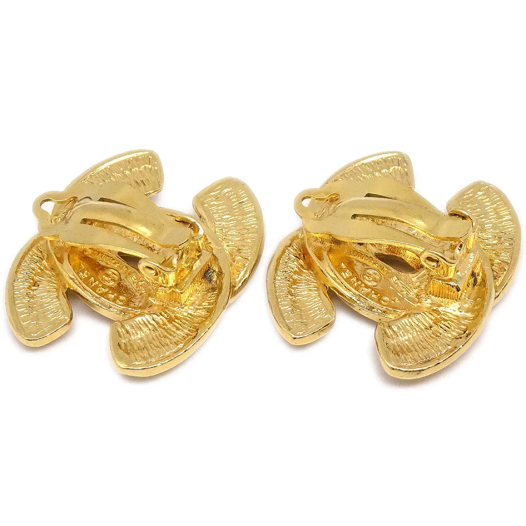 Chanel Quilted CC Earrings Clip-On Large 2459