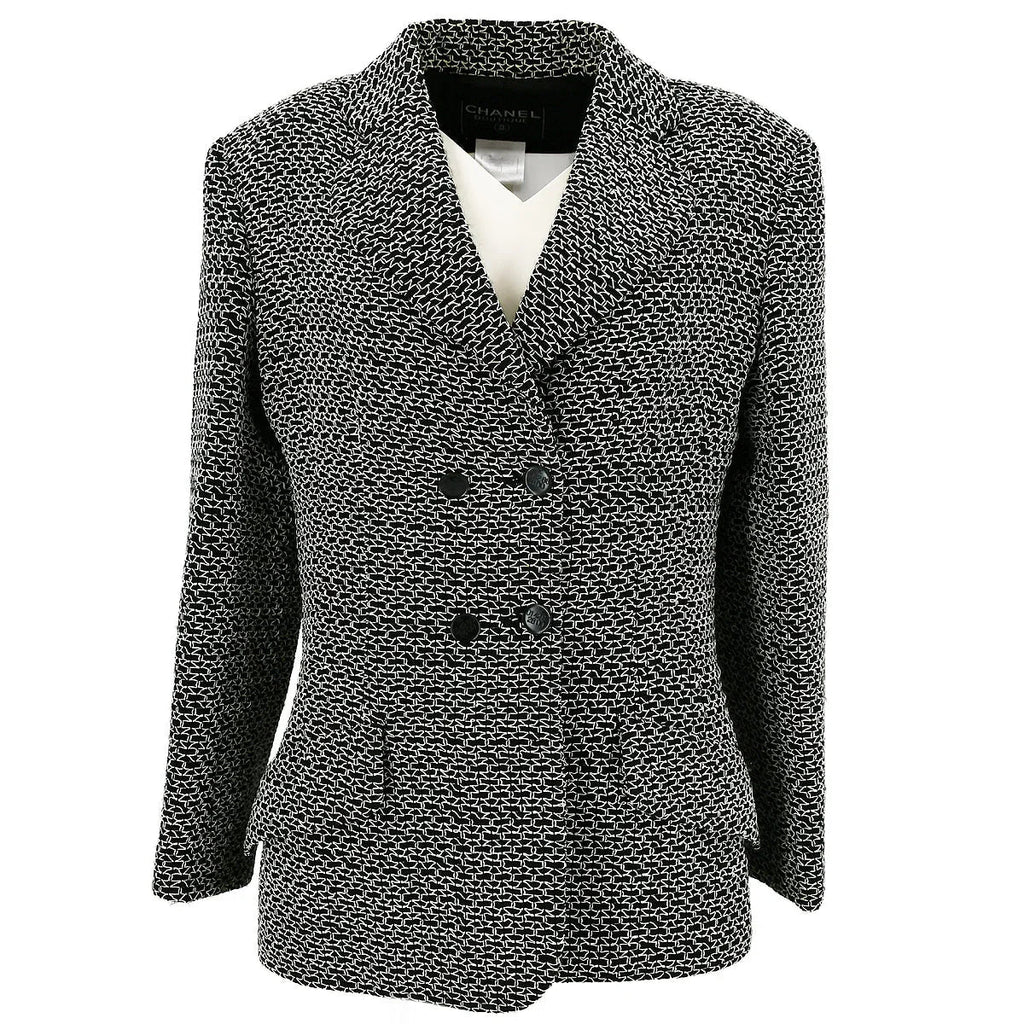 Chanel 1998 Double Breasted Tweed Blazer #38