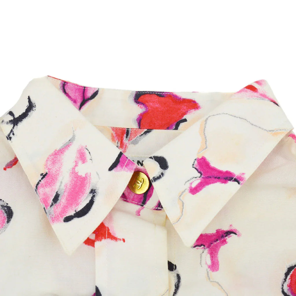 Chanel Lipstick Pattern Cotton Shirt #38