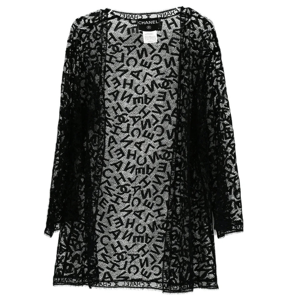 Chanel 1998 Fall Logo Lace Open Cardigan #40
