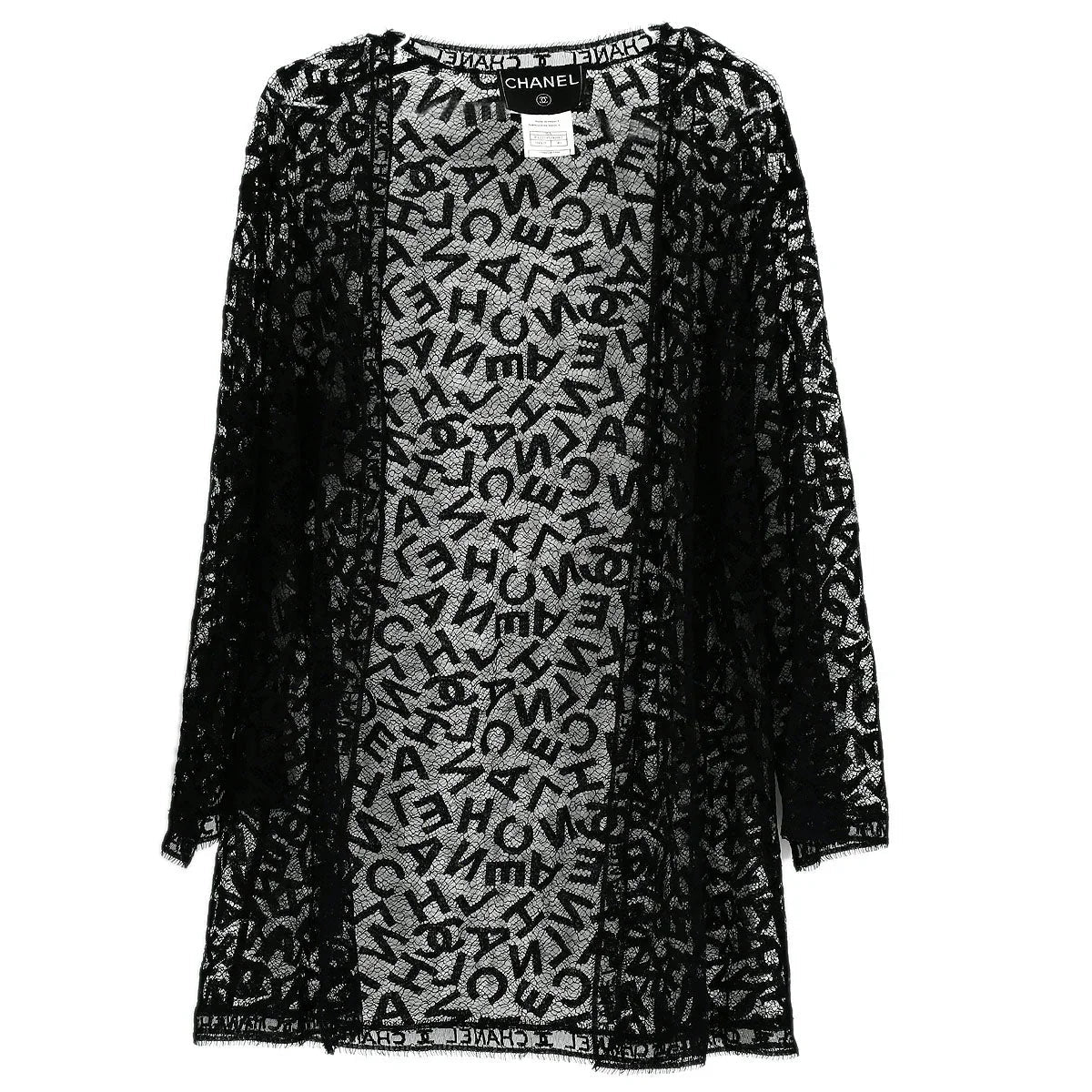 Chanel 1998 Fall Logo Lace Open Cardigan #40