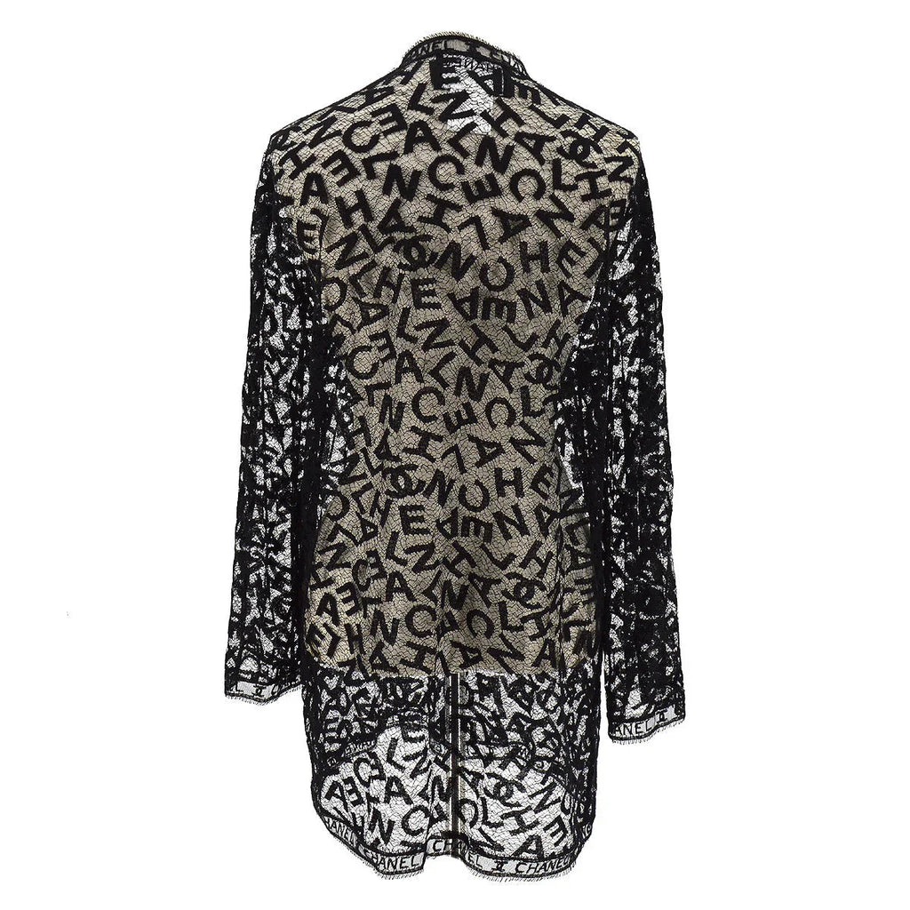 Chanel 1998 Fall Logo Lace Open Cardigan #40