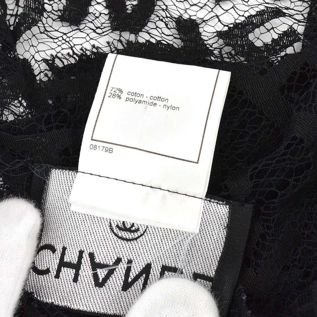 Chanel 1998 Fall Logo Lace Open Cardigan #40