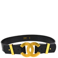 Chanel 1996 CC Buckle Belt Black #75