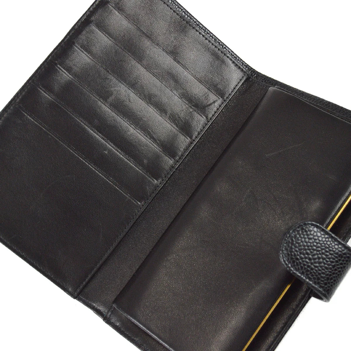 Chanel 2001-2003  Black Caviar Long Wallet