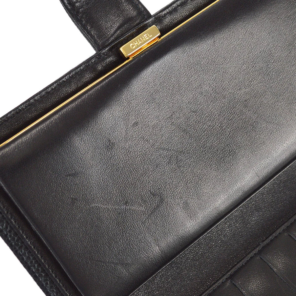 Chanel 2001-2003  Black Caviar Long Wallet