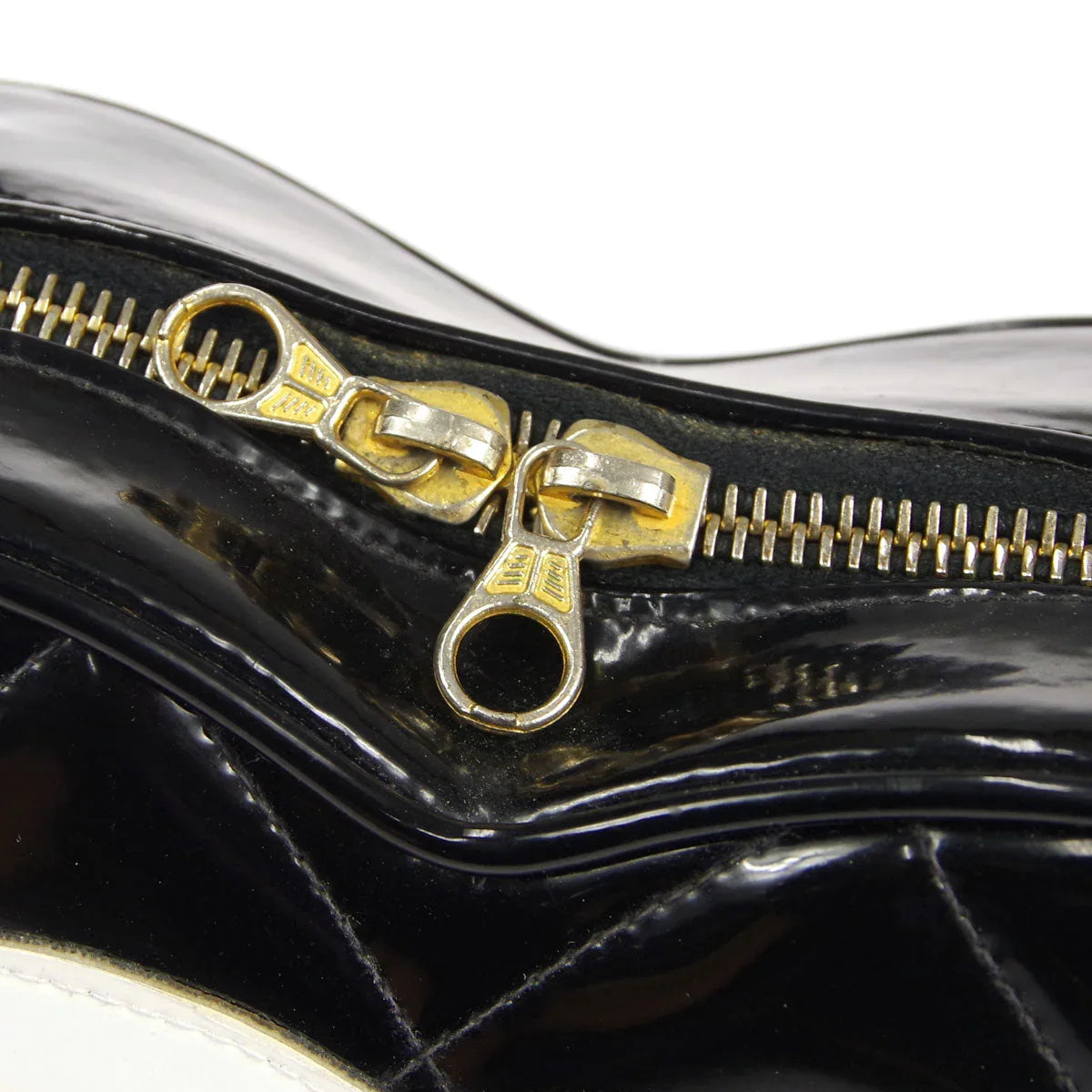 Chanel 1994-1996 Black Patent Leather Heart Vanity Handbag
