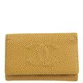 Chanel 2003-2004 Beige Caviar Timeless Key Case