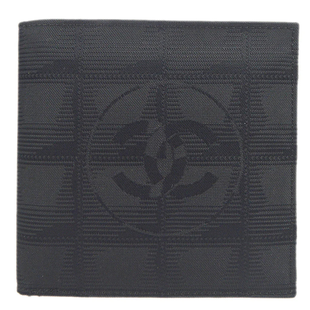 Chanel 2001-2003 Black New Travel Line Bifold Wallet Purse