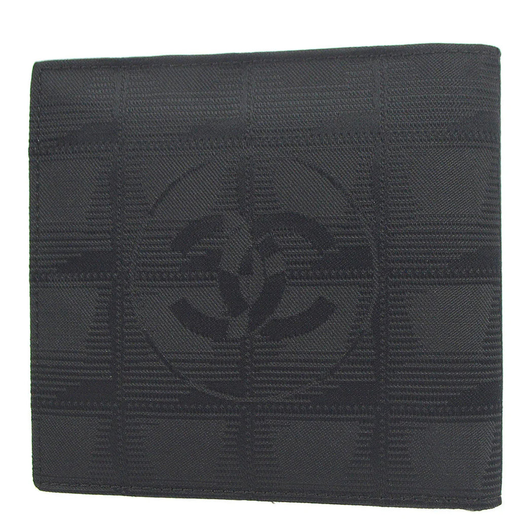 Chanel 2001-2003 Black New Travel Line Bifold Wallet Purse